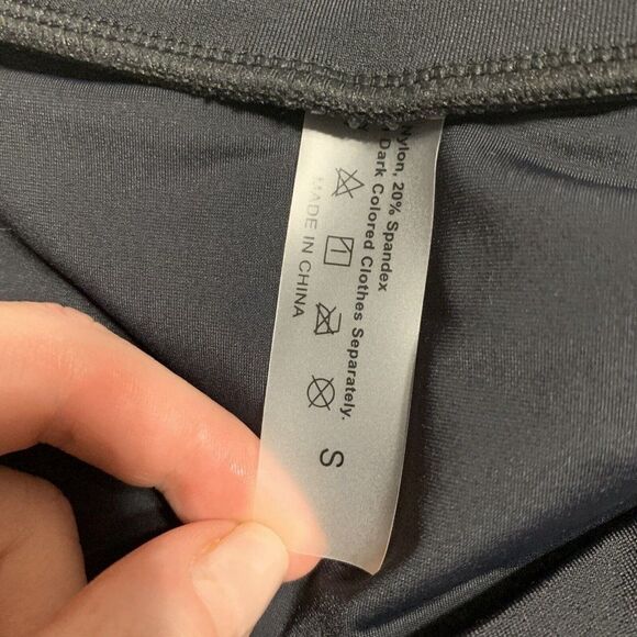 Womens Solid Black Mid Rise Athletic Nylon Mini Skort Small - Picture 3 of 4